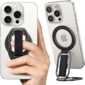 Phone Grip for Kickstand Compatible with Finger Loop, 4-in-1 Phone Ring Holder Strap for iPhone